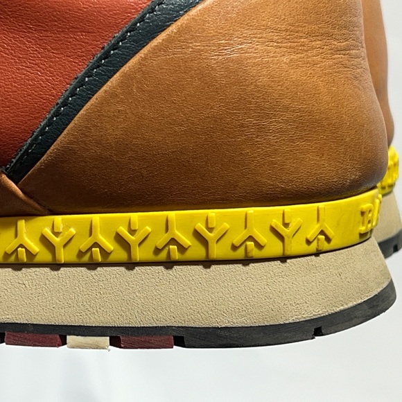 BALLY Asiaki Colorblock Leather High-Top Trainers Sneaker in Pumpkin * US Sz 8.5 - Picture 12 of 16